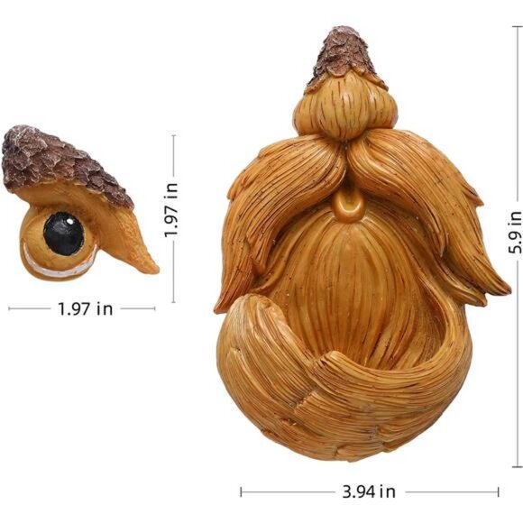 SUQ I OME Small Tree Faces Bird Feeder Decor Outdoor – Tree Hugger Yard Art - Picture 2 of 7